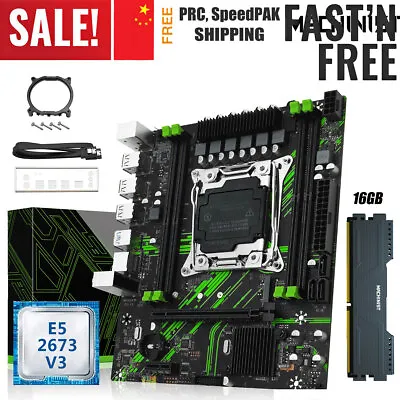 X99 PR9 Motherboard Combo LGA 2011-3 Xeon E5 2673 V3 Kit CPU DDR4 16GB Memory • $102.90