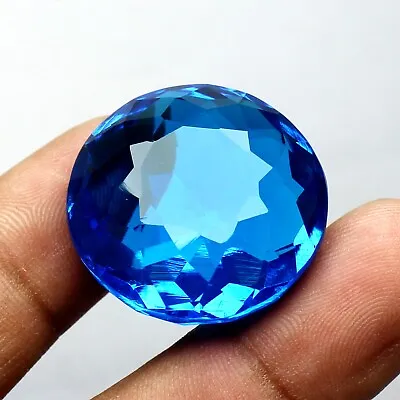 £17.72 • Buy Amazing Big Size 75 Ct Natural Blue Sapphire Round Cut Loose Gemstone Certified
