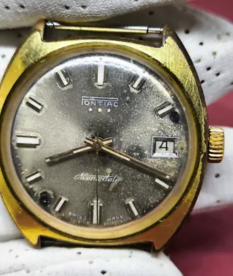 Vintage Pontiac Memodate  Men’s Watch Plaque G20 Swiss Watch • $89