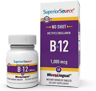 Superior Source No Shot Vitamin B12 Methylcobalamin 1000 Mcg Quick Dissolve • $15.49