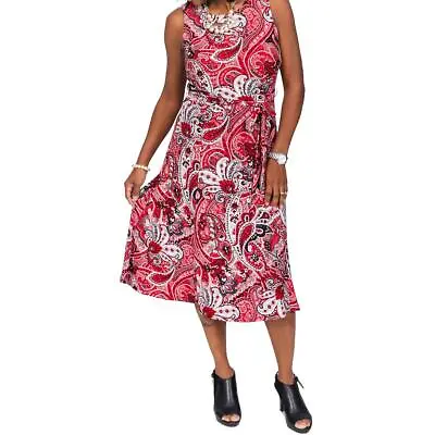 Kasper Womens Paisley Jersey Knee-Length Fit & Flare Dress BHFO 4219 • $9.99