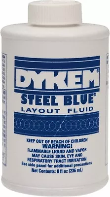  Dykem Steel Blue Layout Fluid 8 Oz. Bottle W/ Brush Cap 80400  • $12.99