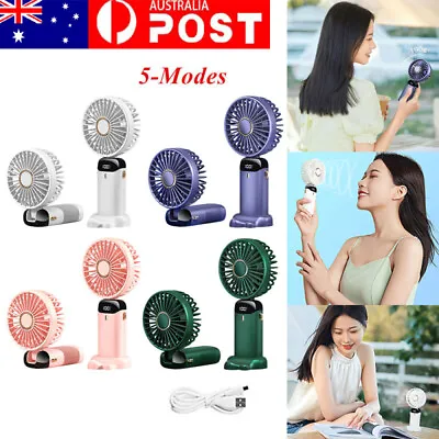 $21.75 • Buy Mini Hand-held Fan Portable Folding Desk Fan Cooler Cooling USB Rechargeable AU