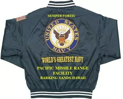 Pacific Missile Range*barking Sands Hawaii Embroidered Satin Jacket(back Only) • $169.95