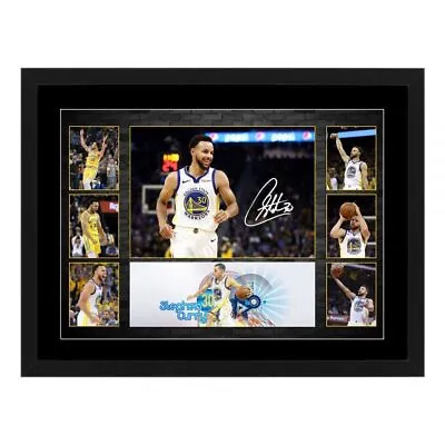 Steph Curry Warriors Signed Framed Poster Lebron Jordan Basketball Memorabilia • $79