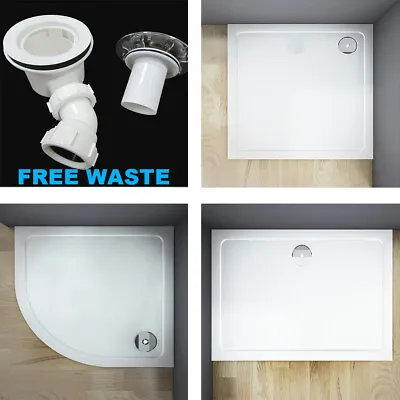 Aica Slimline Rectangle/Square/Quadrant Shower Enclosure Stone Tray Free Waste • £69.47