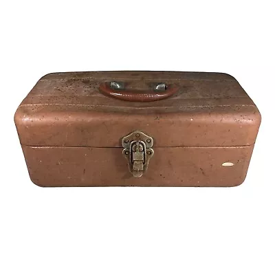 Vintage Wizard Brown Steel Tool Box Tackle Western Auto 14  • $21