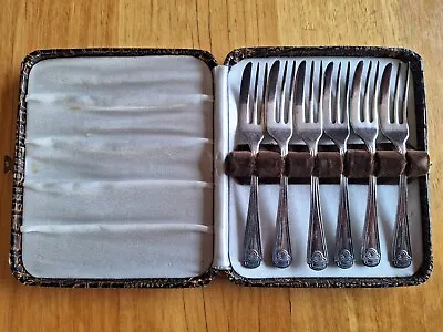 Boxed Set Of 6 Vintage Epns Silver Plated Cake Forks • $19.95