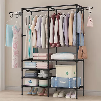 Heavy Duty Clothes Rack Wardrobe Hanger Garment Storage Stand Closet Organizer • $29.99