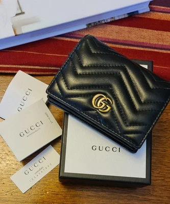 $430 • Buy Gucci Marmont Card Case Wallet - 100% Authentic - Leather - Zipper Coin RRP $715