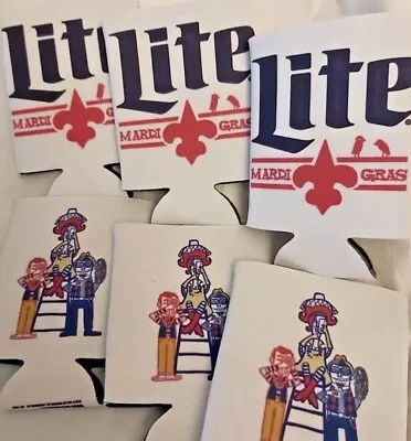 Miller Lite  Mardi Gras 12 Oz Can Koozies Coozie  Coolers - Lot Of Six (6)  *NEW • $12.99