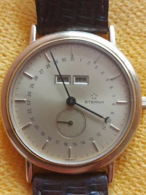 £250 • Buy Gentlemens Eterna Triple Date Wristwatch