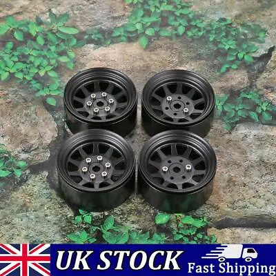 4pcs Beadlock Wheels 1.9inch Black For Axial SCX10 RC Crawler Car (Black) • £21.49