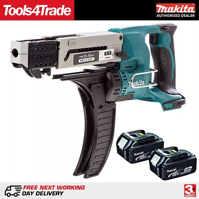 Makita DFR550Z 18V LXT Cordless Auto Feed Screwdriver With 2 X 5.0Ah Batteries • £395