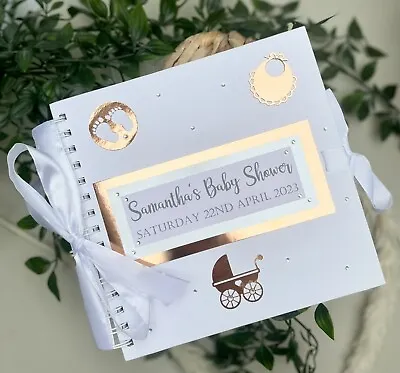 Personalised Baby Shower Guest Book New Baby Gift Memory Book • £16.99