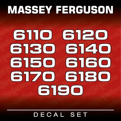 £78 • Buy Massey Ferguson 6110, 6120, 6130, 6140, 6150, 6160, 6170, 6180, 6190 Decal Set