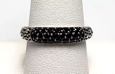 Michael Dawkins Sterling Silver Starry Night Black Spinel Band Ring Sz 9 • $65