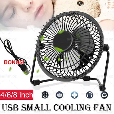 $4.99 • Buy 4/6/8 Inch USB Desk Fan Table Fan Small Portable USB Powered Mini Cooling Quiet
