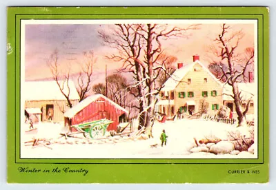 Winter In The Country Painting Vintage 4x6 Postcard AF515 • £1.21