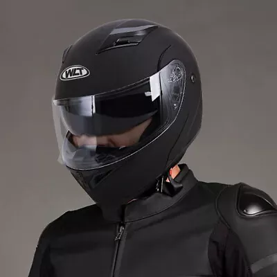 Motorcycle Dual Visor Flip Up Modular Full Face DOT Certified Helmet M L XL XXL • $56.99