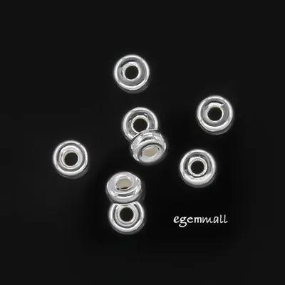 20 Sterling Silver Heishi Rondelle Spacer Beads Ap. 3.5mm #97899 • $4.69