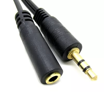 AUX Headphone Extension Cable 3.5mm Mini Jack Audio Lead Male To Female Earphone • £6.49