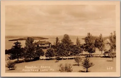 $5 • Buy Vintage MOOSEHEAD LAKE, Maine RPPC Photo Postcard  Beautiful Scene  #668 Unused
