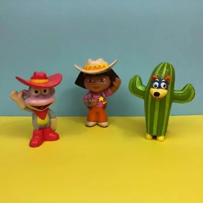 £14.99 • Buy Dora The Explorer Toy Figures Boots Swiper Wild West PVC Cake Toppers Set X 3