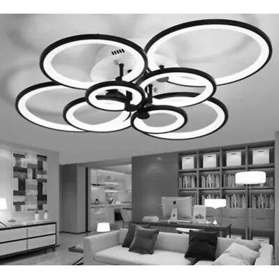 Indoor Modern LED Ceiling Light Pendant Lamp Living Room Dimmable Fixture 8Hesds • $80