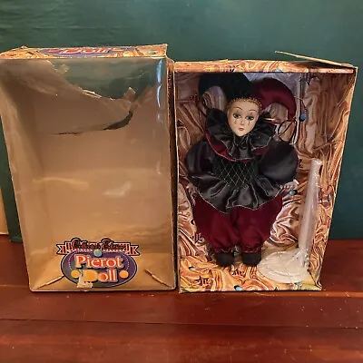 Vintage Pierot Doll Ceramic Jester Clown Collector's Edition Make Believe Ltd • $22