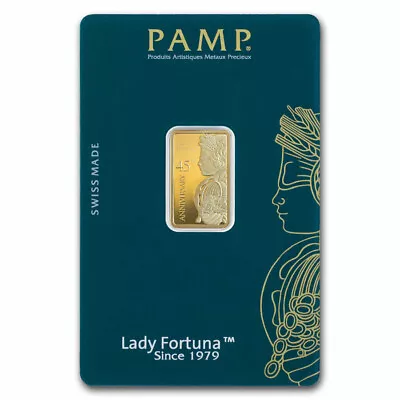 5 Gram Gold Bar-PAMP Lady Fortuna 45th Anniversary (In Assay) • $457.19