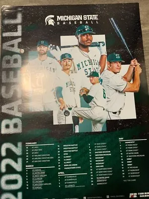 2022 Michigan State Spartans Baseball Schedule Poster MSU GO GREEN • $11.99