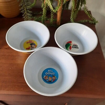 £12.40 • Buy Kelloggs Coco Pops, Corn Flakes & Rice Crispies Plastic Cereal Bowls 2011 (3)