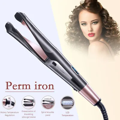 2 In 1 Hair Straightener Curler Dry Ceramic Curling Iron Ultra Smooth Hair Tool • $36.09
