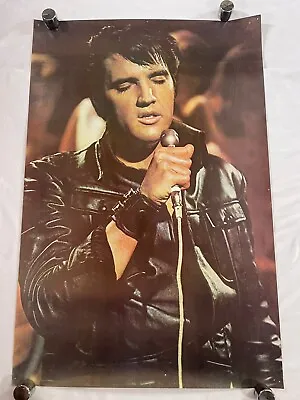 Elvis Presley - Poster 1935-1977 21.5x32.5” Leather Jacket Live Concert Rock • $93.99