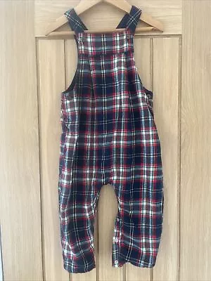 Next Tartan Dungarees 12-18m • £3