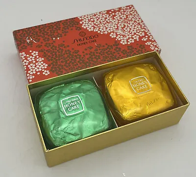 Vintage Shiseido Honey Cake Complexion Soap Box Set Green Gold • £30.37