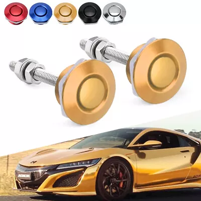 Pair Push Button Quick Release Hood Bonnet Pins Lock Clip Bumper Latch Kit Gold • $9.99