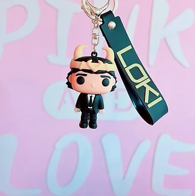 Loki #1 Marvel Avengers Keychain Keyring Pendant Bag Pom Charm • £5.16