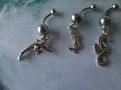 Dolphin Sea Horse And Mermaid Belly Ring Piercing Body Jewelry  • $10.60