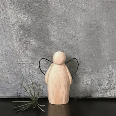 £3.85 • Buy East Of India Rustic Wooden Guardian Angel With Wire Wings 