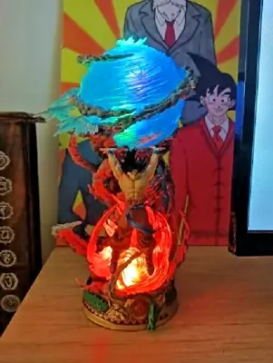 Dragon Ball Z Goku 9  Son Gokou Statue Figure LED Lamp Genki Dama Spirit Bomb • $37.49