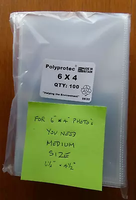 £3 • Buy 15 Polyprotec 6  X 4  Ext Thick Sleeves For Vintage Postcard Photographs Storage