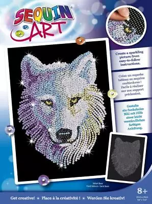 Sequin Art Blue Snow Wolf Sparkling Arts And Crafts Kit; Creative Crafts For... • $57.97