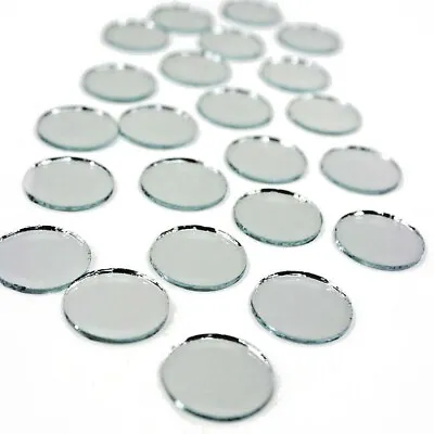 24 ROund MIRRORS 1/2  Inch Diameter Circle Shape Circular Real GLASS MIRROR Tile • $21.64