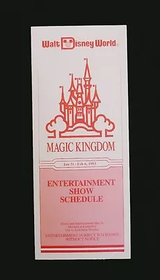 Vtg Disney Ephemera Walt Disney World Magic Kingdom Show Entertainment Guide '93 • $9.94