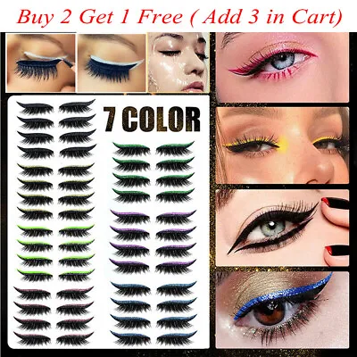 $5.71 • Buy Reusable Eyeliner And Eyelash Stickers False Eyelashes Sequin Eye Shadow