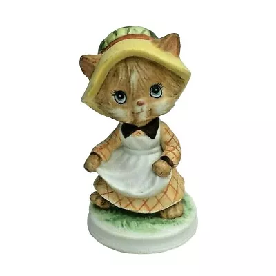 Lefton China Cat Figurine Vintage 00324 Garden Apron • $15