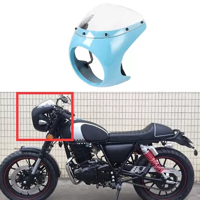 Universal Motorcycle Bike 7  Cafe Racer Headlight Fairing Windshield Screen Set • $38.94