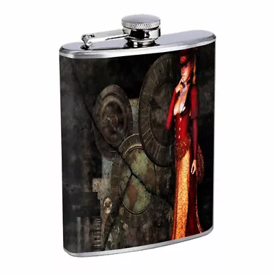 Steampunk Gears Em1 Flask 8oz Stainless Steel Hip Drinking Whiskey • $14.95